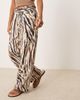 JDY Petite JDY Petite wide leg pants in abstract zebra print-White - 3