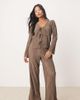 JDY Petite JDY Petite wide leg plisse pants in brown - part of a set - 1