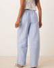 JDY Petite JDY Petite wide leg pull on pants in light blue stripe - 3