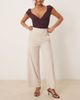 JDY Petite JDY Petite wide leg tailored pants in beige-Neutral - 2