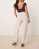 JDY Petite JDY Petite wide leg tailored pants in beige-Neutral - 4