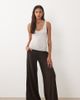 JDY Tall JDY high rise wide leg pants in chocolate brown - 1