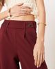 JDY Tall JDY Tall button detail wide leg dad pants in burgundy-Red - 2