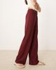 JDY Tall JDY Tall button detail wide leg dad pants in burgundy-Red - 3