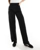 JDY Tall JDY Tall button detail wide leg pants in black - 3