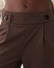 JDY Tall JDY Tall button detailing wide leg pants in chocolate brown - 2
