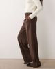 JDY Tall JDY Tall button detailing wide leg pants in chocolate brown - 3