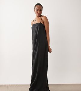 JDY Tall JDY Tall cheesecloth sleeveless maxi dress in charcoal-Gray