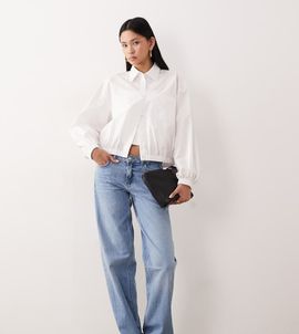 JDY Tall JDY Tall Katie low waist straight leg jeans in light blue