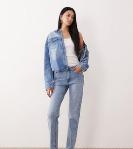 JDY Tall JDY Tall Lullu high waist straight leg jeans in light blue