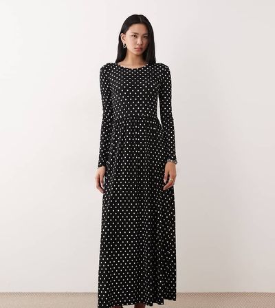 JDY Tall JDY Tall maxi dress in black polka dots