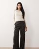 JDY Tall JDY Tall pull on wide leg pants in charcoal pinstripes-Gray - 1