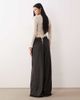 JDY Tall JDY Tall pull on wide leg pants in charcoal pinstripes-Gray - 3