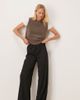 JDY Tall JDY Tall textured wide leg pants in black - 1