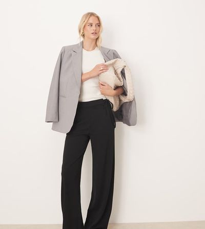 JDY Tall JDY Tall tie detail wide leg pants in black