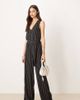 JDY Tall JDY Tall tie waist jumpsuit in black & white pinstripe - 1