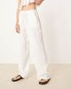 JDY Tall JDY Tall wide leg cheesecloth pants in off white - 2