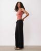 JDY Tall JDY Tall wide leg linen mix pants in black - 2