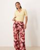 JDY Tall JDY Tall wide leg pants in abstract print-pink - 1