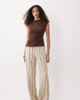 JDY Tall JDY Tall wide leg pants in beige and black stripe - 1