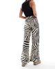 JDY Tall JDY Tall wide leg pants in zebra print-Green - 3