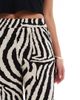 JDY Tall JDY Tall wide leg pants in zebra print-Green - 4