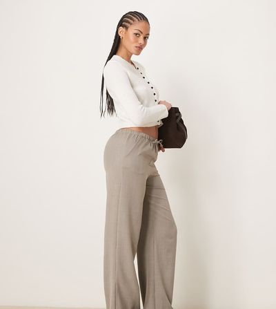 JDY Tall JDY Tall wide leg tie front pants in gray