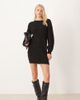 JDY Tall JDY Tall wide neck knit mini sweater dress in black - 1