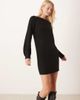 JDY Tall JDY Tall wide neck knit mini sweater dress in black - 2