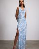 Je Te Veux Je Te Veux Bleu Ceramic Print Maxi Dress With Open Back - 1