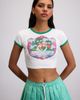 Je Te Veux Je Te Veux Eden Kiss Swan Print Crop Baby Tee - 2
