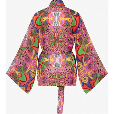 Je Te Veux Je Te Veux Psychedelic Printed Blushwave Short Caftan