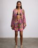 Je Te Veux Je Te Veux Psychedelic Printed Blushwave Short Caftan - 2