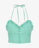 Je Te Veux Je Te Veux Sweetheart Gingham Crop Bustier Top With Lace Trim - 4