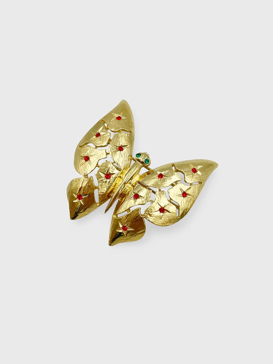 Jean Paul Clarisse Austrian Crystal Platinum Plated Butterfly Brooch [SILVER] (JS-22-014BR)