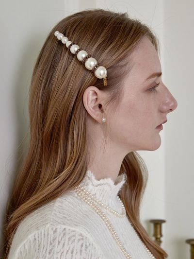 Jean Paul Clarisse Beads Pearl Hair Clip