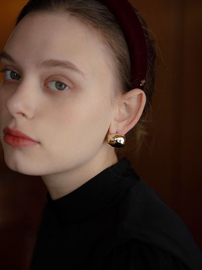 Jean Paul Clarisse Bold Square Half Hoop Earrings 017E