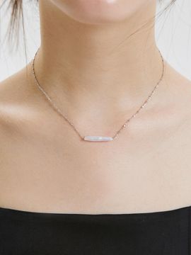 Jean Paul Clarisse Bralette Freshwater Pearl Bar Necklace [SILVER] (JS-24-024N)