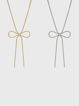 Jean Paul Clarisse Crystal Ribbon Long Necklace