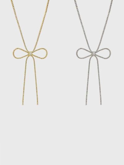 Jean Paul Clarisse Crystal Ribbon Long Necklace