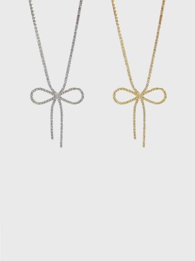 Jean Paul Clarisse Crystal Ribbon Necklace