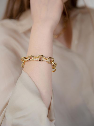 Jean Paul Clarisse Cubic Bold Chain Bracelet 011B