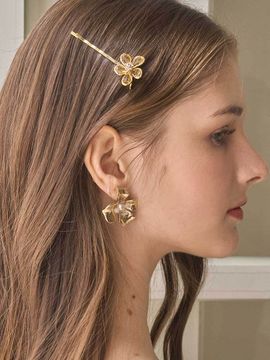 Jean Paul Clarisse Flower Color Glass Bobby Pin