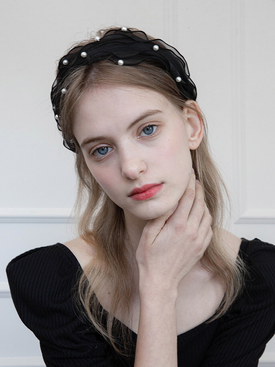 Jean Paul Clarisse Frill Pearl Hair Band