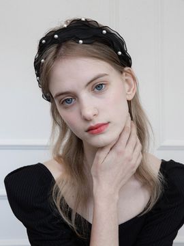 Jean Paul Clarisse Frill Pearl Hair Band
