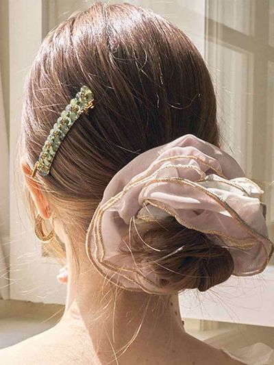 Jean Paul Clarisse Gold Line Chiffon Scrunchie