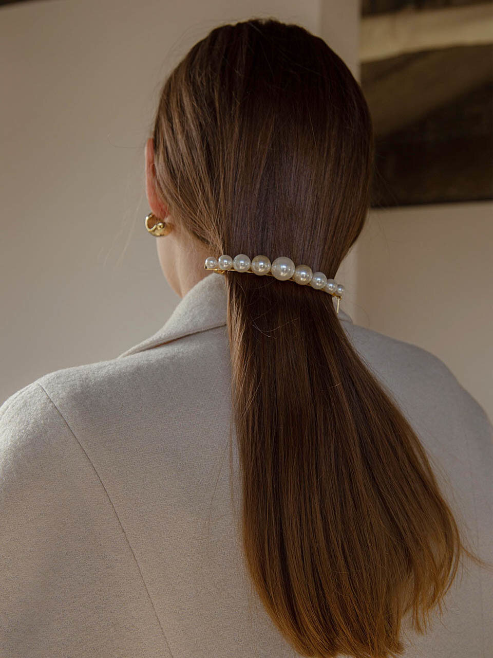 Jean Paul Clarisse Large Pearl Hairpin