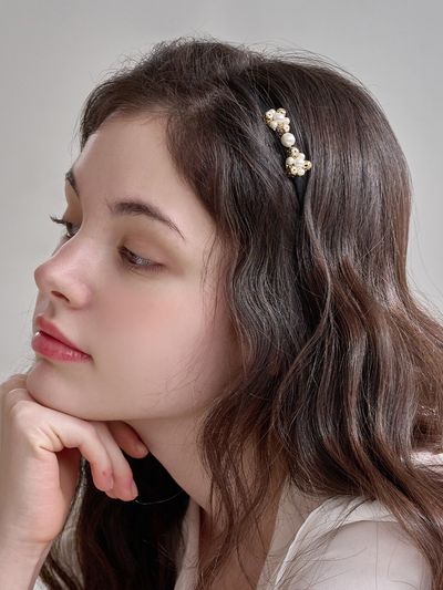 Jean Paul Clarisse Mini Pearl Ribbon Hairband