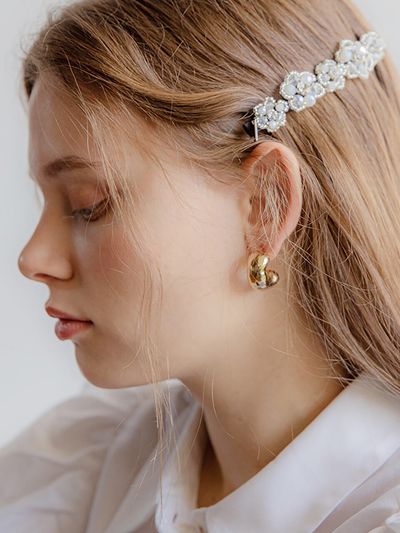 Jean Paul Clarisse Natural Bold Hoop Earrings 015E