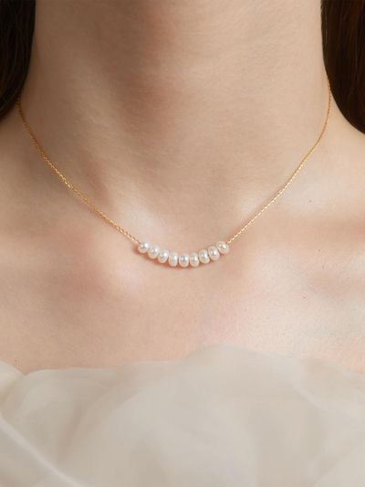 Jean Paul Clarisse Platinum-Plated Adjustable Bell Necklace [SILVER] (JS-24-025N)